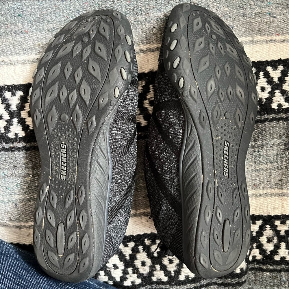 Skechers Women's Black Knit Slip-On Athletic Sneakers - Picture 4 of 4